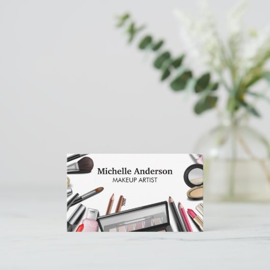 Kosmetische Accessoires und Werkzeuge Visitenkarte (Stehend Vorderseite)