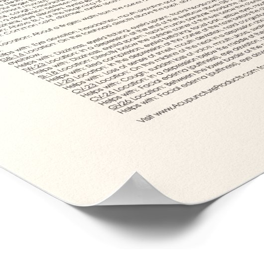 Kosmetische Akupunktur Gesichtsverjüngungspunkte Poster (Ecke)