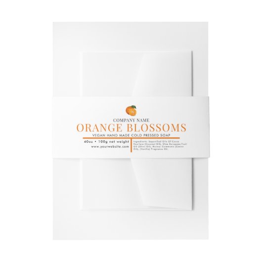 Kosmetische Bar-Seife Bauchband-Etikett Orange Einladungsbanderole (Vorderseite Beispiel)