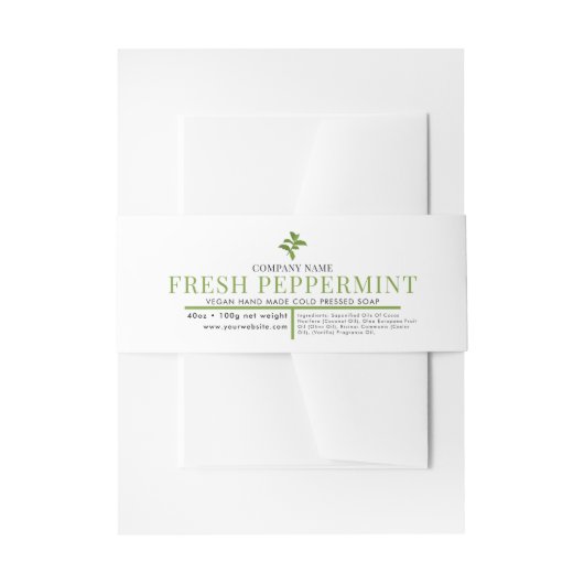 Kosmetische Bar-Seife Bauchband-Etikett Peppermint Einladungsbanderole (Vorderseite Beispiel)