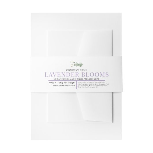 Kosmetische Bar-Seife Bauchband-Etikett Wrap Laven Einladungsbanderole (Vorderseite Beispiel)
