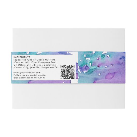 Kosmetische Bar-Seifenband-Produktkennzeichnung Li Einladungsbanderole (Rückseitenbeispiel)