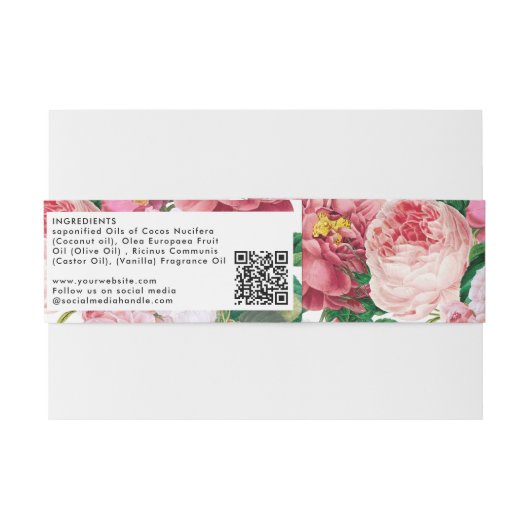 Kosmetische Bar-Seifenband-Produktkennzeichnung Wr Einladungsbanderole (Rückseitenbeispiel)