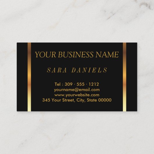 Kosmetische Injektion mit goldener Konfetti- und R Visitenkarte (Rückseite)