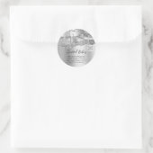 Kosmetische Kosmetik-Logo QR-Code Grau Runder Aufkleber (Tasche)