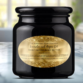 Kosmetische Marke Jar Label - Goldfolie und Gold G Ovaler Aufkleber