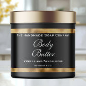 Kosmetische Marke Jar Label - Schwarz und Imitate Wasserflaschenetikett