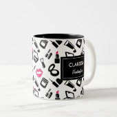 Kosmetische Muster Individuelle Name Zweifarbige Tasse (VorderseiteRechts)