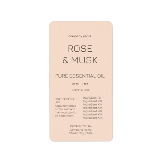 Kosmetische Öletiketten/Tropferflaschen mit Qrcode Adressaufkleber (Vorne)