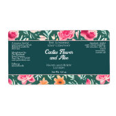 Kosmetische Seifenverpackung Etikett Rosa grüne Bl (Vorne)