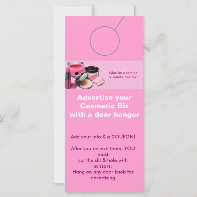 Kosmetische TÜR-HANGER-Werbeaktion-Tags (Vorderseite)