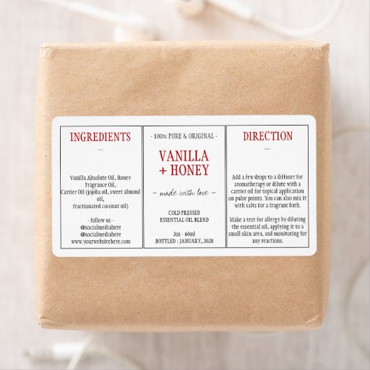 Kosmetische Vanilla Honey Zutaten (Insitu)