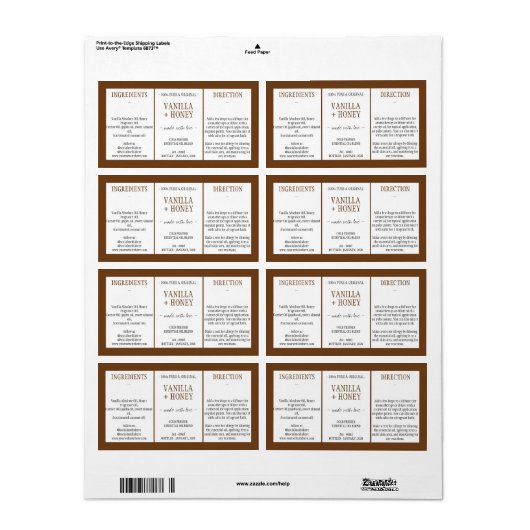 Kosmetische Vanilla Honey Zutaten braun (Vorne)