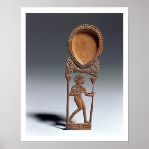 Kosmetischer Löffel mit einer Figur eines Leutnist Poster