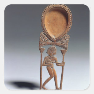 Kosmetischer Löffel mit einer Zahl eines Lutenist Quadratischer Aufkleber