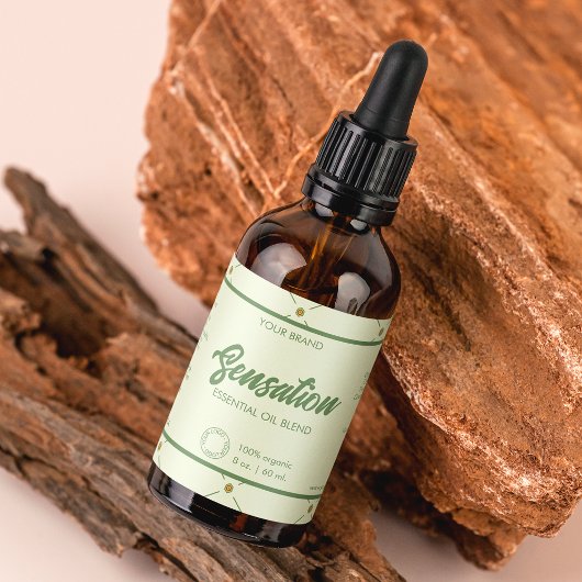 Kosmetischer Tropfer Flasche Etikett Retro Grün