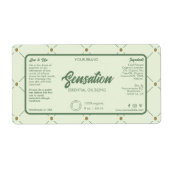 Kosmetischer Tropfer Flasche Etikett Retro Grün (Vorne)