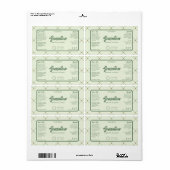 Kosmetischer Tropfer Flasche Etikett Retro Grün (Vorne)