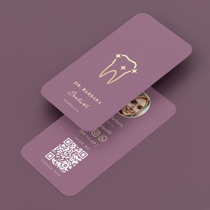 Kosmetischer Zahnarzt Dusty Pink Kieferorthopäde Visitenkarte