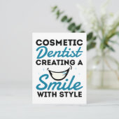 Kosmetischer Zahnarztstil Postkarte (Stehend Vorderseite)