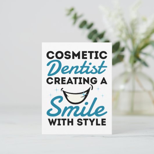 Kosmetischer Zahnarztstil Postkarte (Stehend Vorderseite)