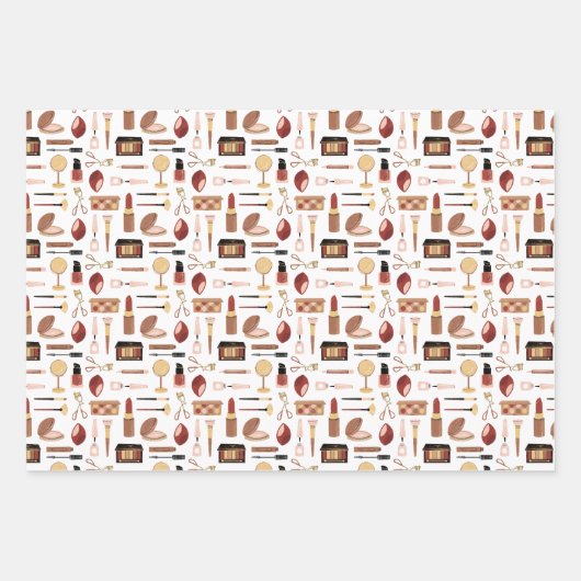 Kosmetisches Makeup-Muster Geschenkpapier Set (Vorderseite 2)