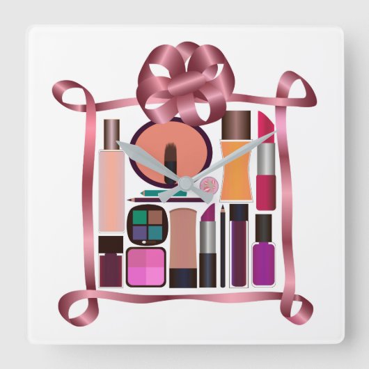 Kosmetisches Set Quadratische Wanduhr (Vorderseite)