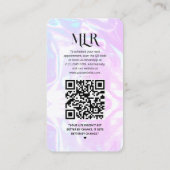 Kosmetologe Beautician Ästhetischer Lila Marmor Visitenkarte (Rückseite)