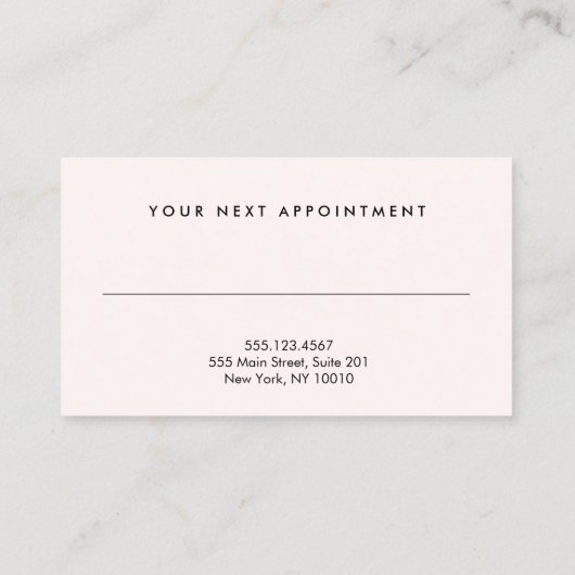 Kosmetologe Beauty Stylist Elegante Ernennung Terminkarte (Rückseite)