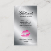 Kosmetologe Business Card Glitzer Zebra Pink S Visitenkarte (Rückseite)