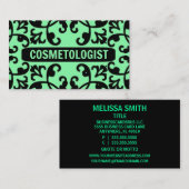 Kosmetologe Damask Business Card Visitenkarte (Vorne/Hinten)