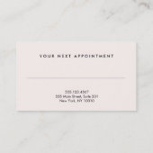 Kosmetologe Elegant Black Beauty Ernennung Terminkarte (Rückseite)