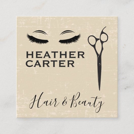Kosmetologe | Eyelash Salon Shears Terminkarte (Vorderseite)