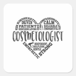 Kosmetologe, Kosmetologie, Haarsalon Quadratischer Aufkleber