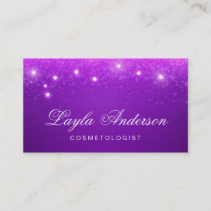 Kosmetologe - Lila Glam Starry Glitzern Visitenkarte