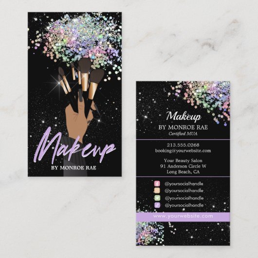 Kosmetologe Makeup Artist - Beauty Salon MUA Visitenkarte (Vorne/Hinten)