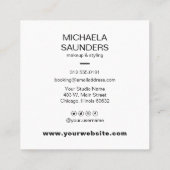 Kosmetologe Makeup Artist Silver Glitzer Tropfen Quadratische Visitenkarte (Rückseite)