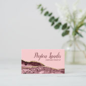 Kosmetologe Marble Burgundy Pink Gold Glitzer Visitenkarte (Stehend Vorderseite)