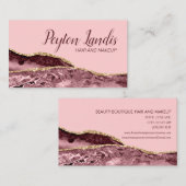 Kosmetologe Marble Burgundy Pink Gold Glitzer Visitenkarte (Vorne/Hinten)