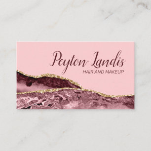 Kosmetologe Marble Burgundy Pink Gold Glitzer Visitenkarte