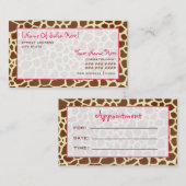 Kosmetologe Salon Termin Giraffe Drucken (Vorne/Hinten)