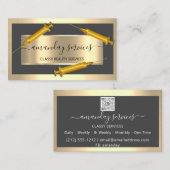 Kosmetologe Spritze Botox B12 QRCode Gray Golden Visitenkarte (Vorne/Hinten)