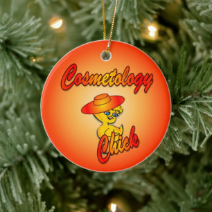 Kosmetologie Chick #5 Keramik Ornament
