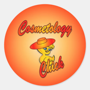 Kosmetologie Chick #5 Runder Aufkleber