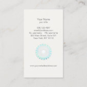 Kosmetologie Eleganter Circle Light Blue Off-White Visitenkarte (Rückseite)