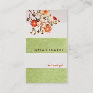 Kosmetologie Grüngestreifte Linen Naturschönheit Visitenkarte
