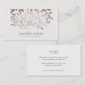 Kosmetologie Imitate Lila Foil Blätter Linen Look Visitenkarte (Vorne/Hinten)