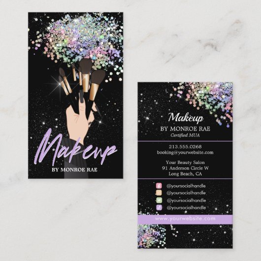 Kosmetologie Makeup Artist - Schönheitssalon MUA Visitenkarte (Vorne/Hinten)