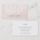 Kosmetologie Weiße Blätter Rosa Linen Aussehen Visitenkarte (Vorne/Hinten)