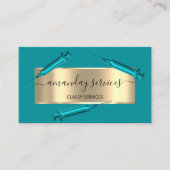 Kosmetologin Spritze Botox B12 QRCode Blue Ocean Visitenkarte (Vorderseite)